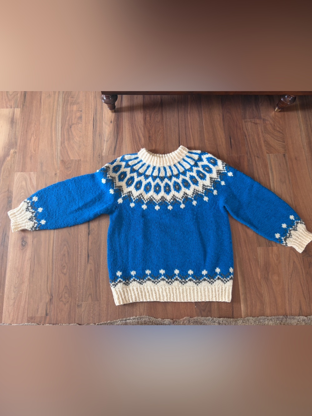 Blue and Cream Nordic Inspired Scottish Sweater